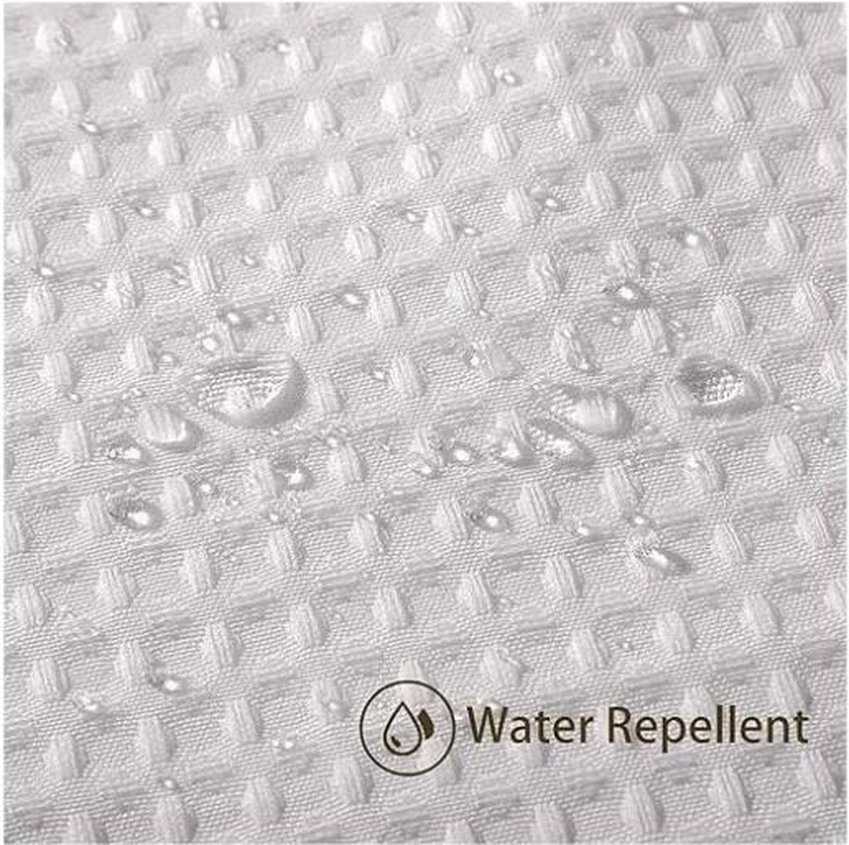 Waffle shower curtain - 80x180CM - White - With 6 plastic hooks - For bathroom and toilet - White - Anti-mold - Polyester - Cube Design - Shower curtain