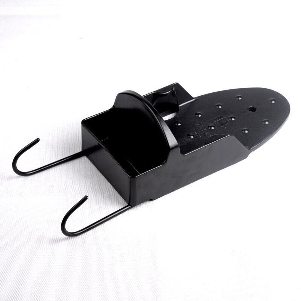 Ironing board holder - Hanging system for your ironing board AND iron - simple ironing board holder - black - plastic - Ironing board holder - Wall-mounted ironing board holder