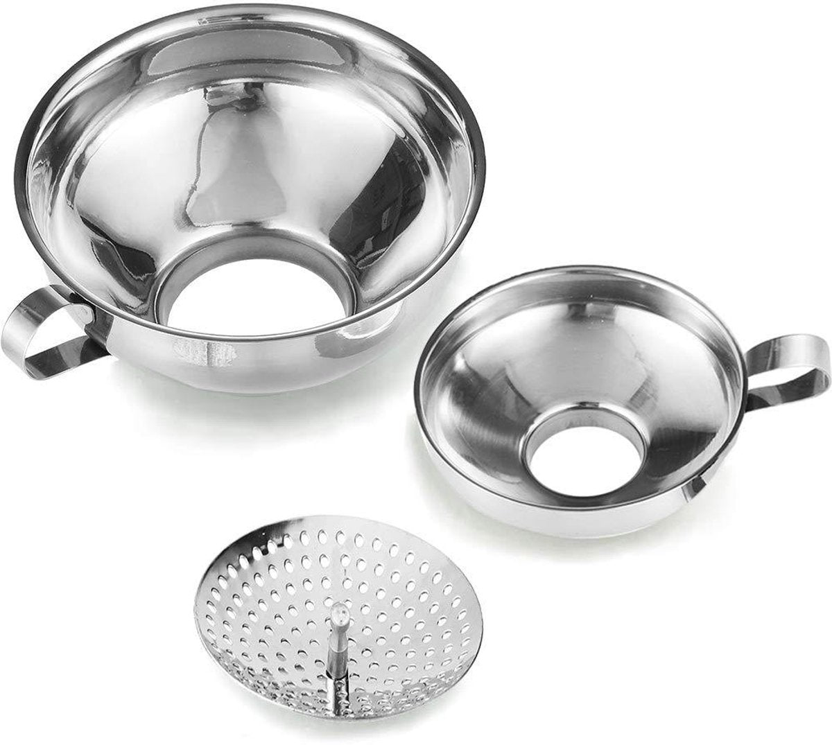3-Pack - Funnels - Stainless Steel - Kitchen Funnels - Jam Can Funnels