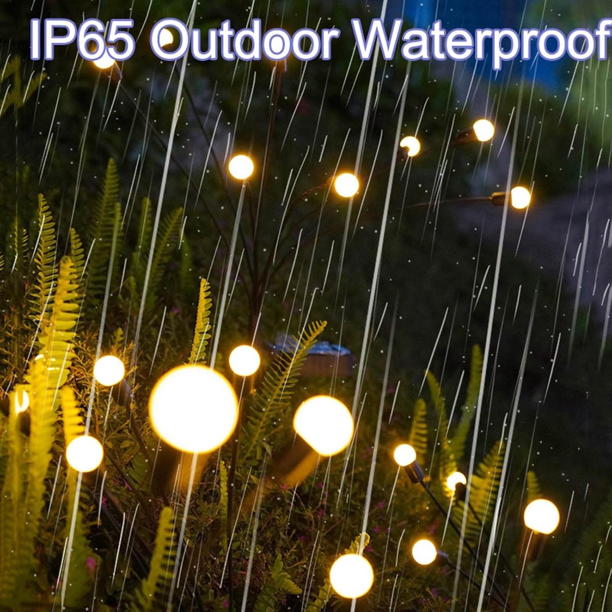 Outdoor Lighting - Solar Garden Lighting - Mood Lamp - LED Solar Garden Lamp - Firefly Shaped - 6 Pots x 2 - Waterproof for Outdoor Use - Suitable for Decorating Patio Paths - Warm Tones