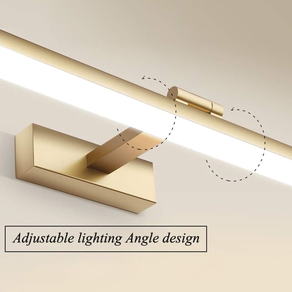 Wall light LED for mirror, adjustable wall light 40-50 cm for bathroom, wardrobe and toilet(gold)