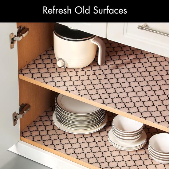 Drawer Mat - Kitchen Drawer Mat - Kitchen Cabinet Shelf Protector - Non-Adhesive, Waterproof EVA Drawer Mat, Easy to Cut to Size for Refrigerator, Cabinet or Chest of Drawers (Black, 11.8"W x 78.7"L)