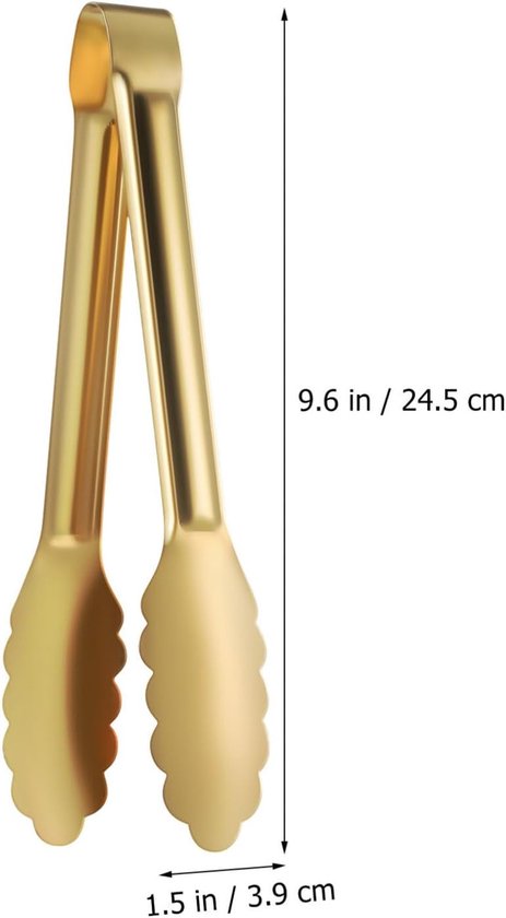 Bread Tongs - 4-Piece Set - Kitchen Tongs for Home Use - Gold Stainless Steel Serving Tongs - Grill Tongs - Steak Tongs - Kitchen Tongs - For Cooking, Salads, Buffets, Appetizers and Desserts