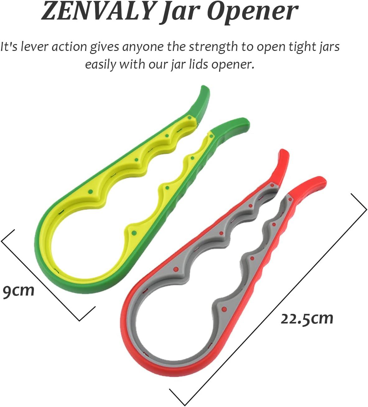 Multi-Function Jar and Bottle Opener, Non-Slip Kitchen Grip Tool for Twist Lids, Caps and Tabs for Everyday Use, Red