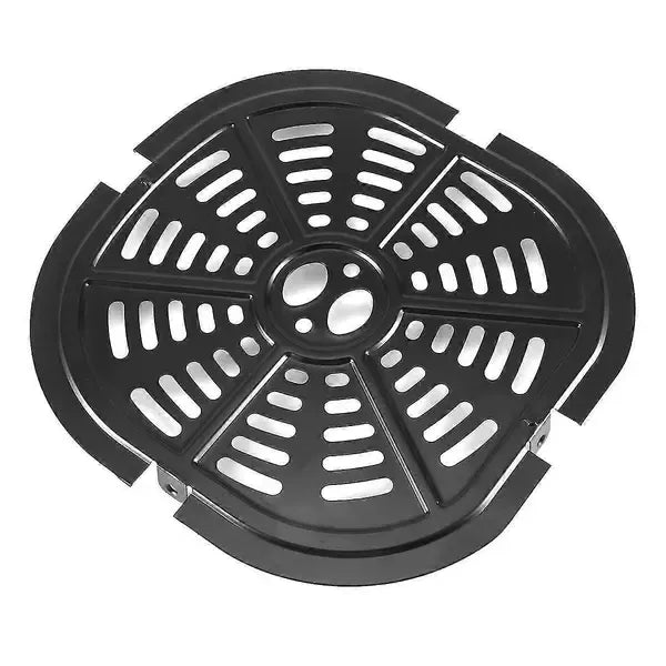 Non-Stick Metal Air Fryer Crisper Plate Replacement for 5 qt Square Air Fryers, Dishwasher-Friendly Grill Pan, Black, 20 cm
