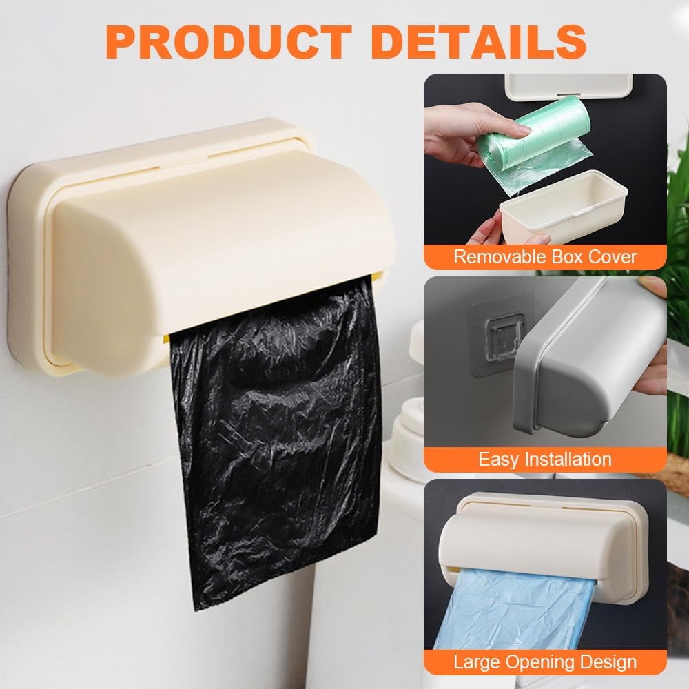Fineliner Bag Dispenser,New Bin liner Dispenser Trash Bag Holder Dispenser for Plastic Bag Organizer, garbage bag holder for Kitchen Bathroom Laundry Room Organization Storage