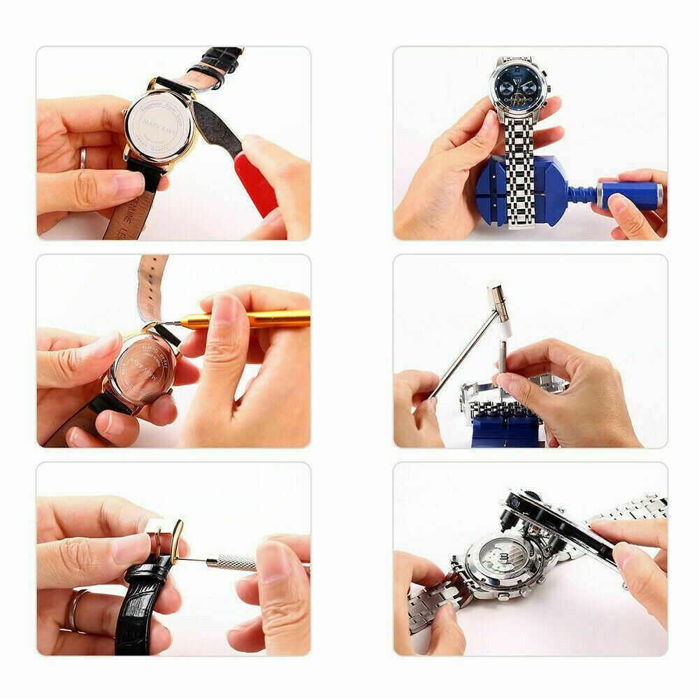 Glam Hobby Lightweight Watch Repair Tools & Kits with Carrying Case & Hammer, 147 Pieces