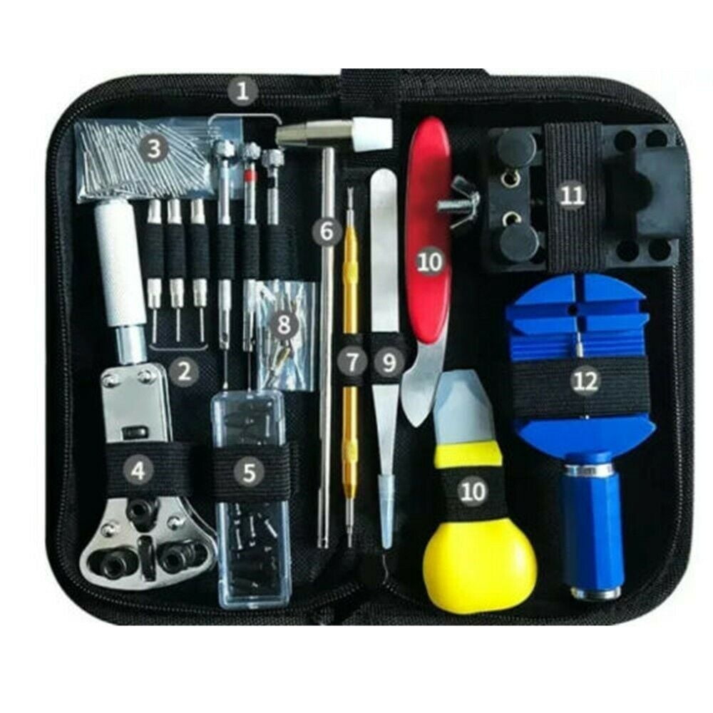 Glam Hobby Lightweight Watch Repair Tools & Kits with Carrying Case & Hammer, 147 Pieces
