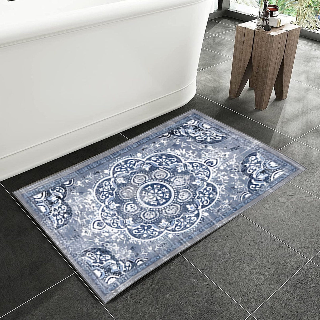 Tyidzon Kitchen Mats for Floor Set of 2 Pcs, Cushioned Non Slip Kitchen Rugs for Kitchen Floor, Absorbent Runner Comfort Standing Mats Washable for Kitchen, Office, Home (15"x47"+15"x23") Orange,Blue