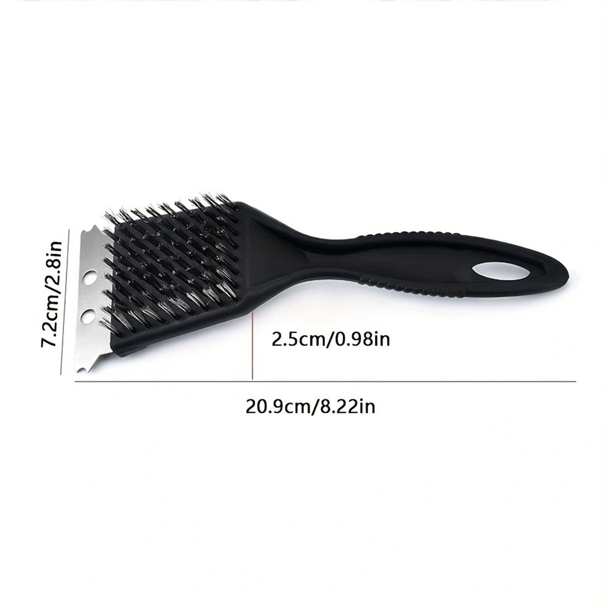 Tyidzon 2Pc Grill Brush and Scraper, 2-In-1 Stainless Steel Scraper, Grill Brush Extra Strong BBQ Cleaner Accessories Heavy Duty Barbecue Grill Cleaning Brush Cleaner 8 Inch Black
