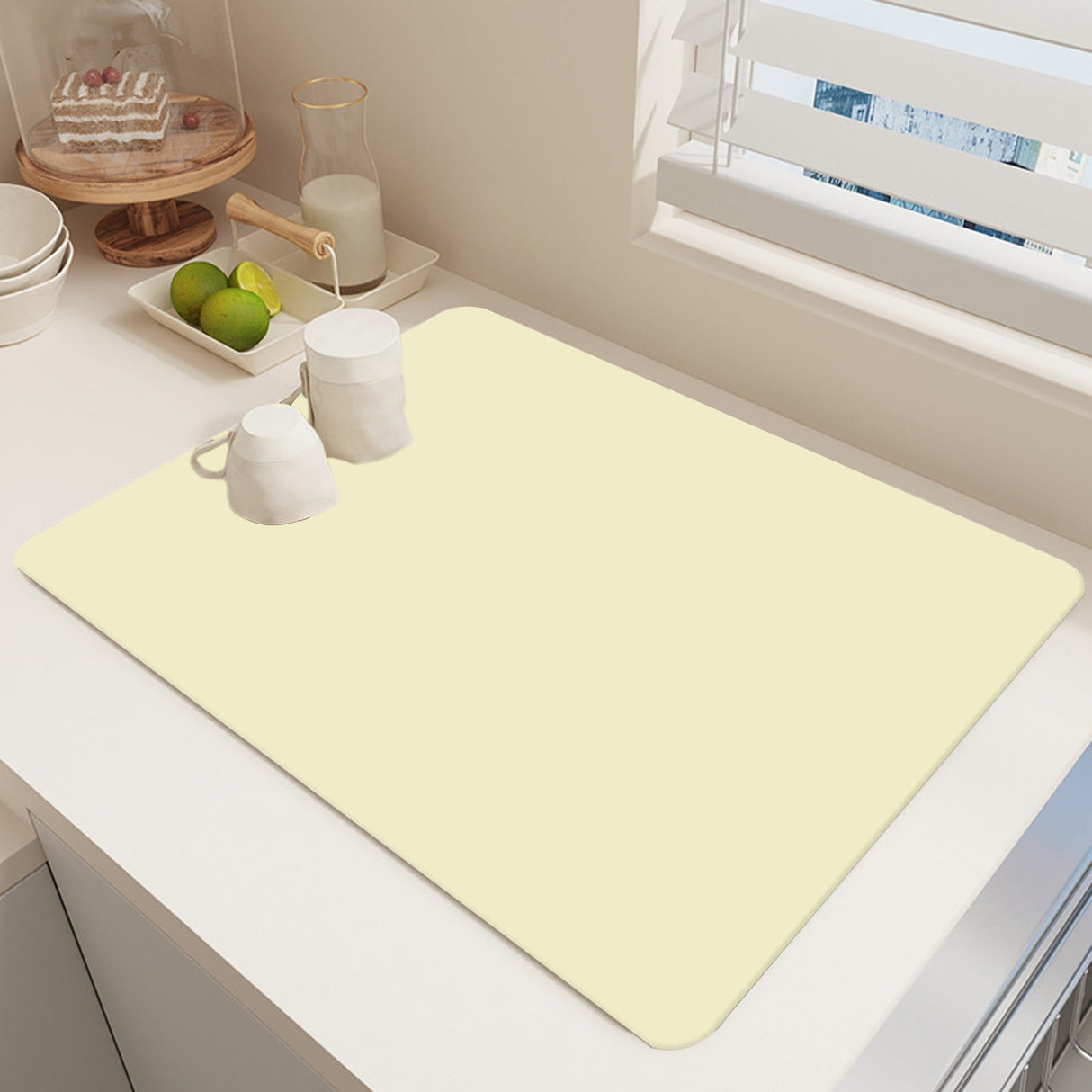 Clearance Under $1 Boovnll Dish Drying Mat, 12x16" High Absorbent & Soft Dish Drainer, Diatomite Drying Matt Kitchen Counter for Kitchen Countertops, Sinks, Draining Racks, Drying Mat Beige