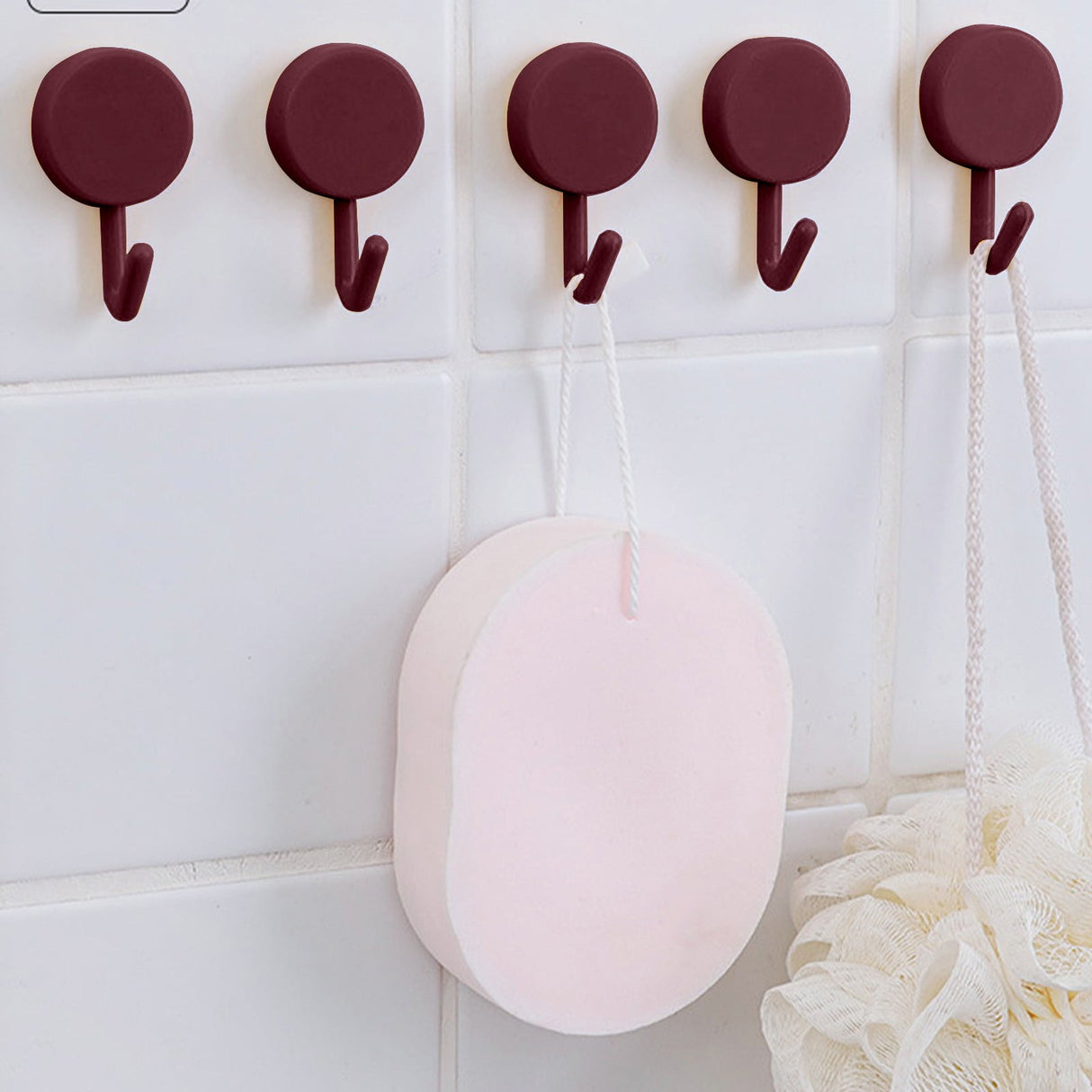 Clearance! PALIFEUR 12 Pcs Wall Hooks for Hanging, Circle Heavy Duty Hook, Self Adhesive Waterproof Transparent Towel Hooks, Adhesive Hooks for Bathroom Kitchen Home Wall Wine