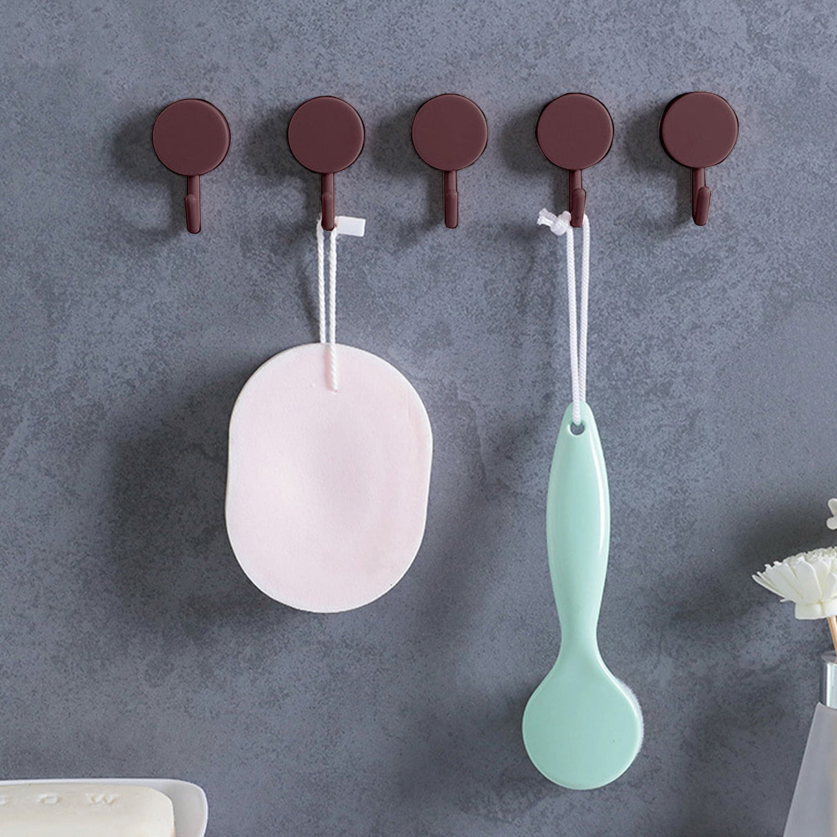 Clearance! PALIFEUR 12 Pcs Wall Hooks for Hanging, Circle Heavy Duty Hook, Self Adhesive Waterproof Transparent Towel Hooks, Adhesive Hooks for Bathroom Kitchen Home Wall Wine