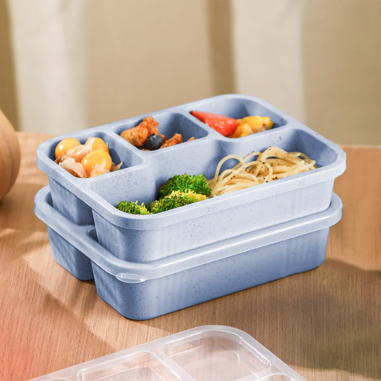 Xuniizn Bento Box Adult Lunch Box, Containers for Adults Men Women, Lunchable Food Container with Utensils, Sauce Jar, Muffin Liners, Microwave & Dishwasher Safe Blue#10