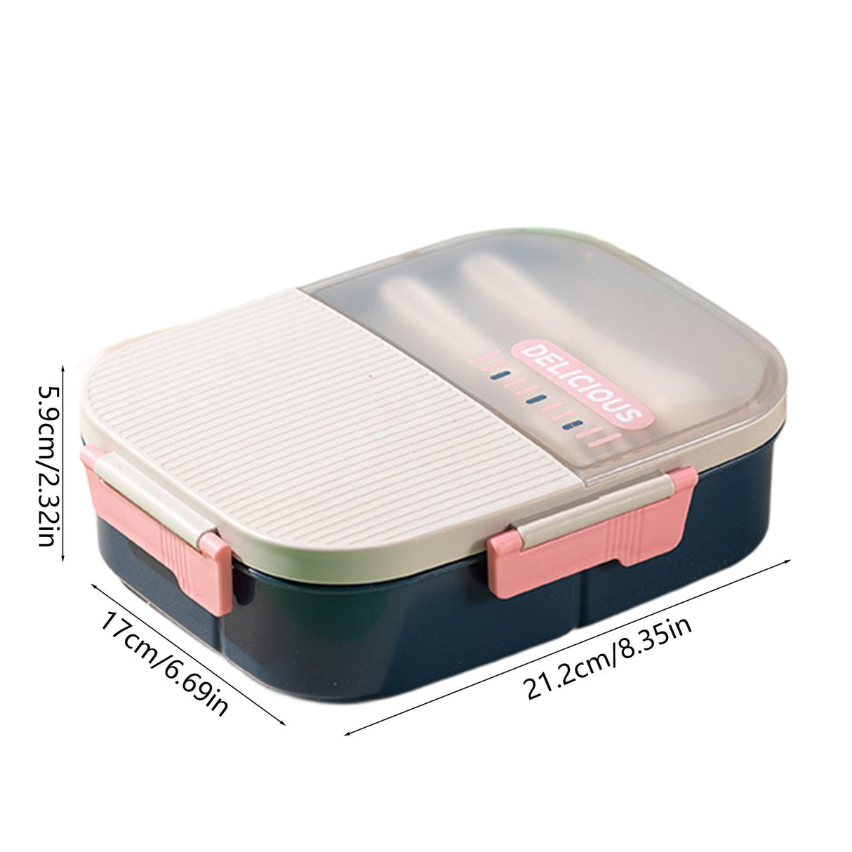 Xuniizn Bento Box Adult Lunch Box, Containers for Adults Men Women, Lunchable Food Container with Utensils, Sauce Jar, Muffin Liners, Microwave & Dishwasher Safe Blue#3