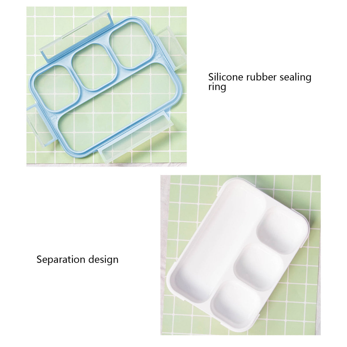 Xuniizn Bento Box Adult Lunch Box, Containers for Adults Men Women, Lunchable Food Container with Utensils, Sauce Jar, Muffin Liners, Microwave & Dishwasher Safe Blue#7