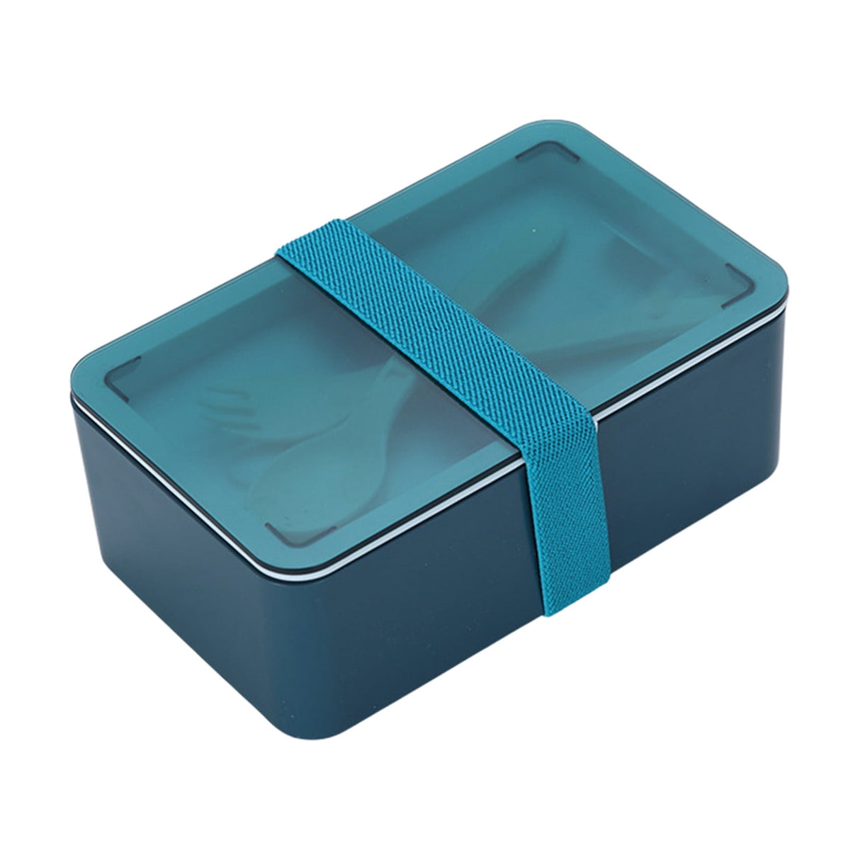 Xuniizn Bento Box Adult Lunch Box, Containers for Adults Men Women, Lunchable Food Container with Utensils, Sauce Jar, Muffin Liners, Microwave & Dishwasher Safe Blue#8