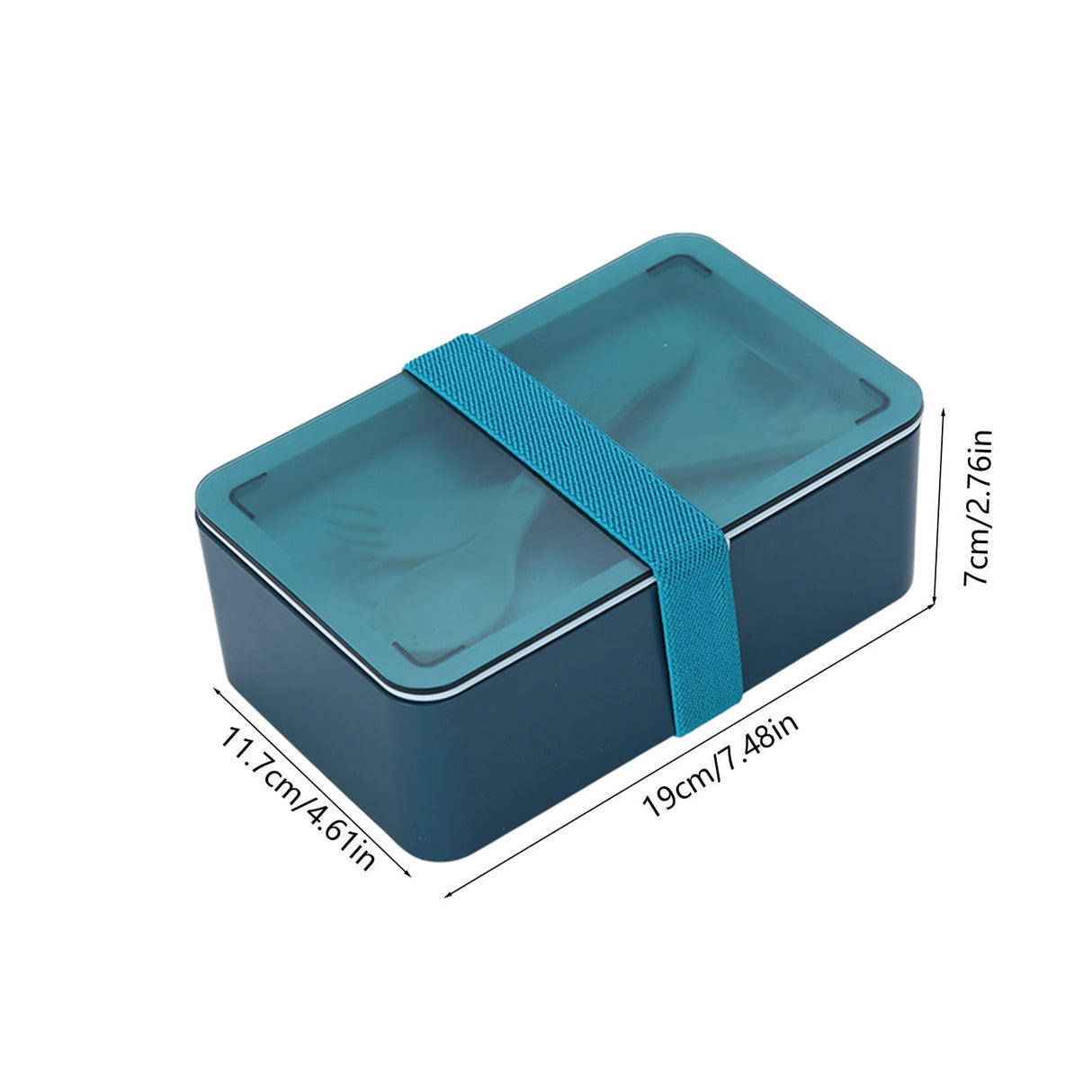 Xuniizn Bento Box Adult Lunch Box, Containers for Adults Men Women, Lunchable Food Container with Utensils, Sauce Jar, Muffin Liners, Microwave & Dishwasher Safe Blue#8