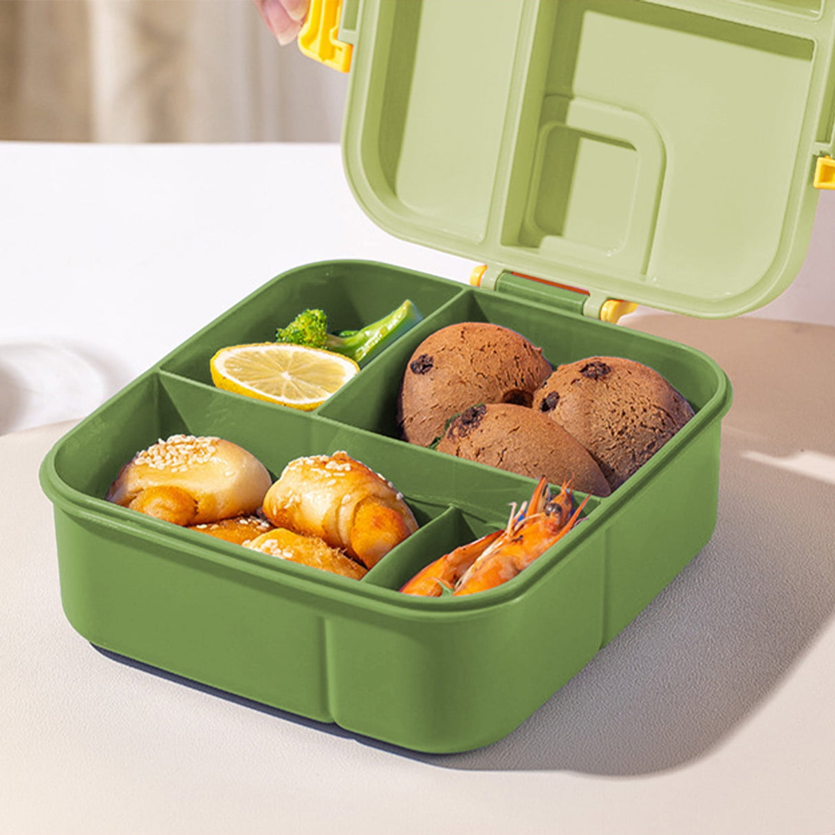 Xuniizn Bento Box Adult Lunch Box, Containers for Adults Men Women, Lunchable Food Container with Utensils, Sauce Jar, Muffin Liners, Microwave & Dishwasher Safe Green#1