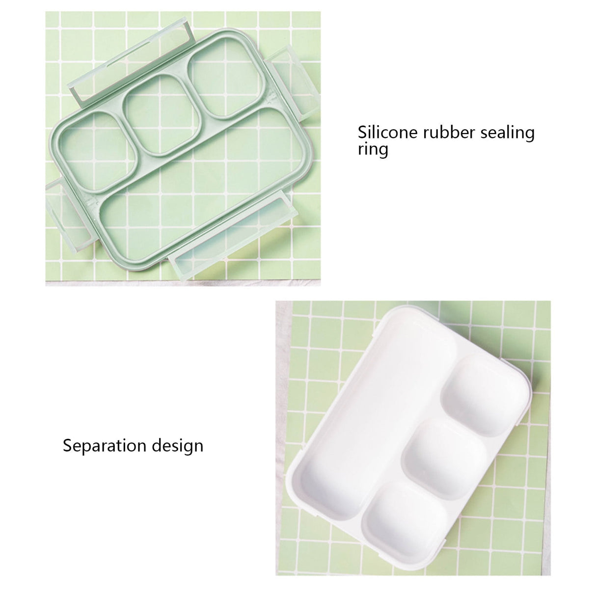 Xuniizn Bento Box Adult Lunch Box, Containers for Adults Men Women, Lunchable Food Container with Utensils, Sauce Jar, Muffin Liners, Microwave & Dishwasher Safe Green#4