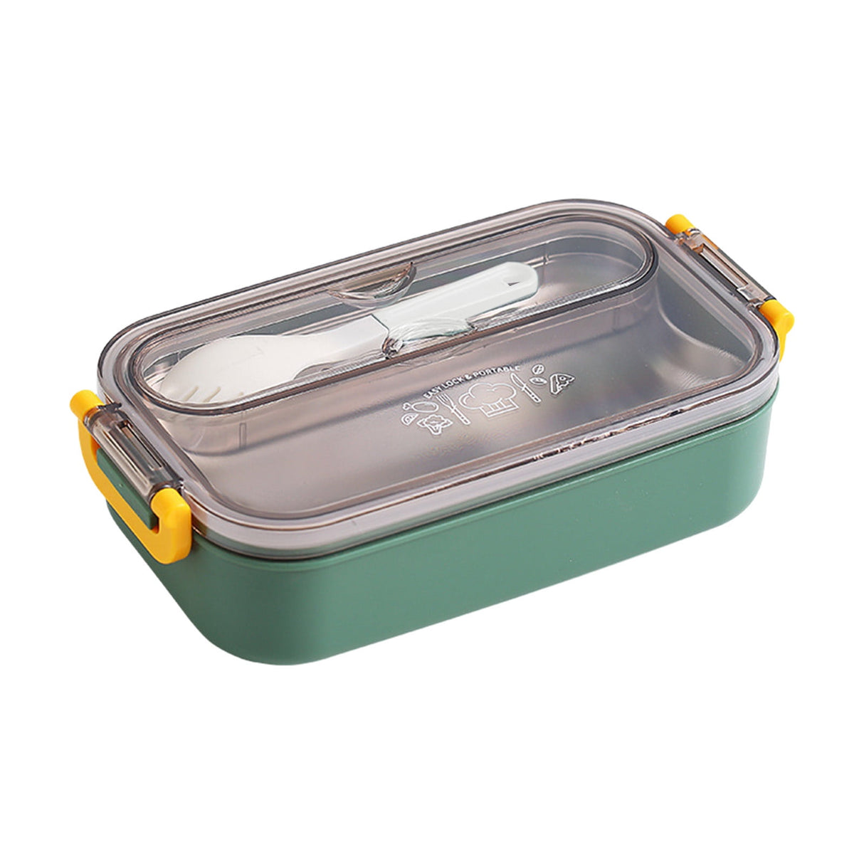 Xuniizn Bento Box Adult Lunch Box, Containers for Adults Men Women, Lunchable Food Container with Utensils, Sauce Jar, Muffin Liners, Microwave & Dishwasher Safe Green#5