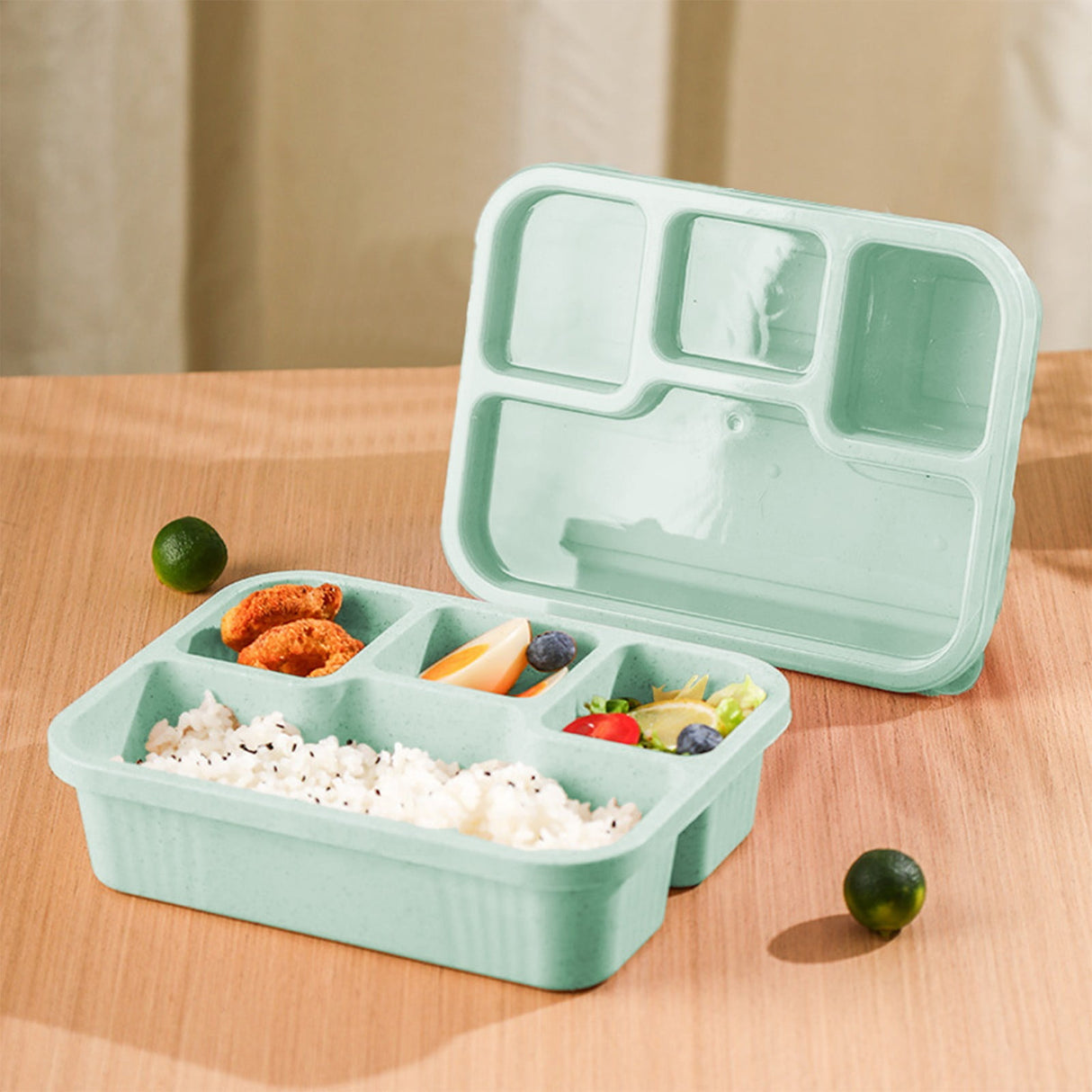 Xuniizn Bento Box Adult Lunch Box, Containers for Adults Men Women, Lunchable Food Container with Utensils, Sauce Jar, Muffin Liners, Microwave & Dishwasher Safe Green#6