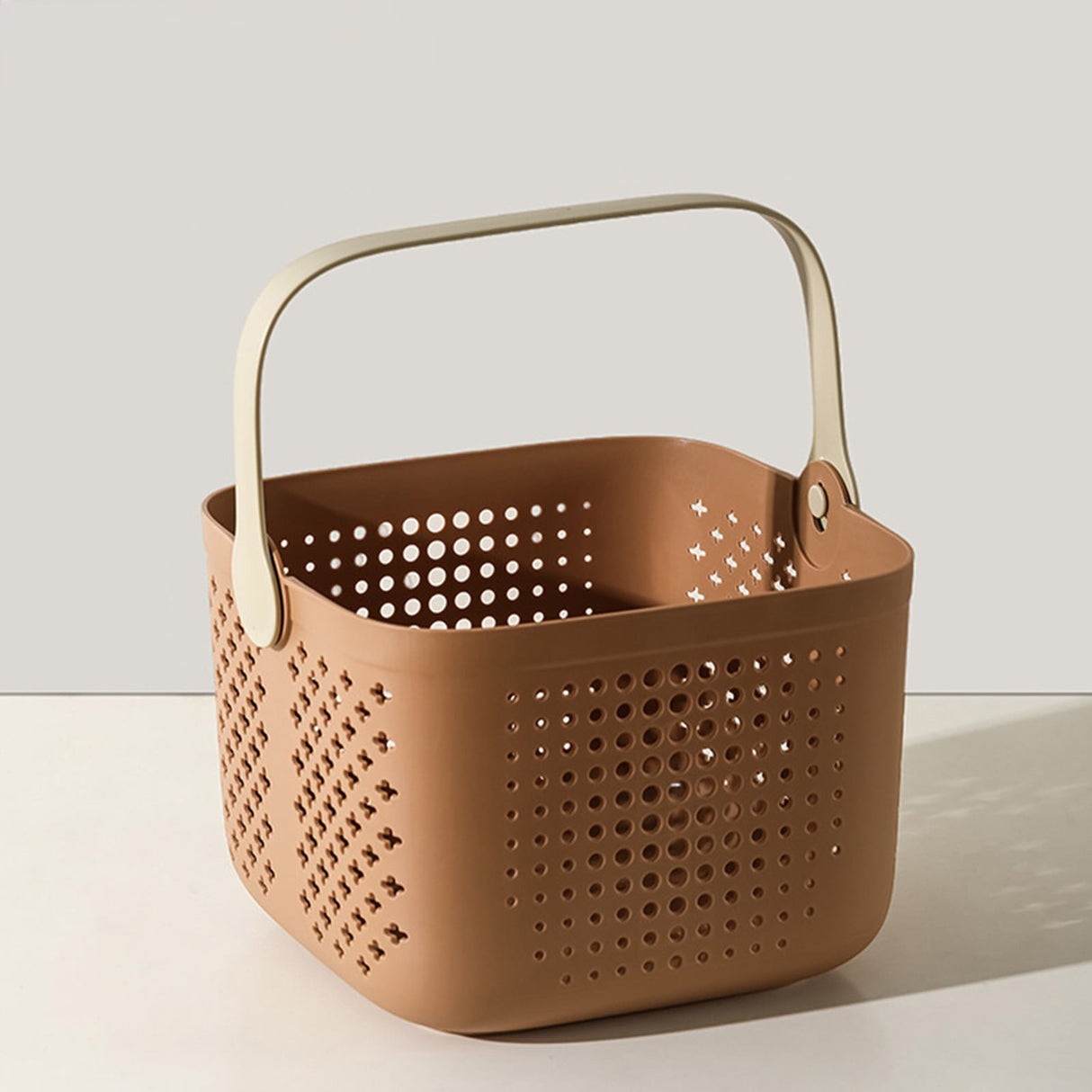 Xuniizn Plastic Shower Caddy Portable Bucket, Cleaning Shower Basket with Handle Compartments Storage Organizer for Bathroom Kitchen College Dorm Sink C