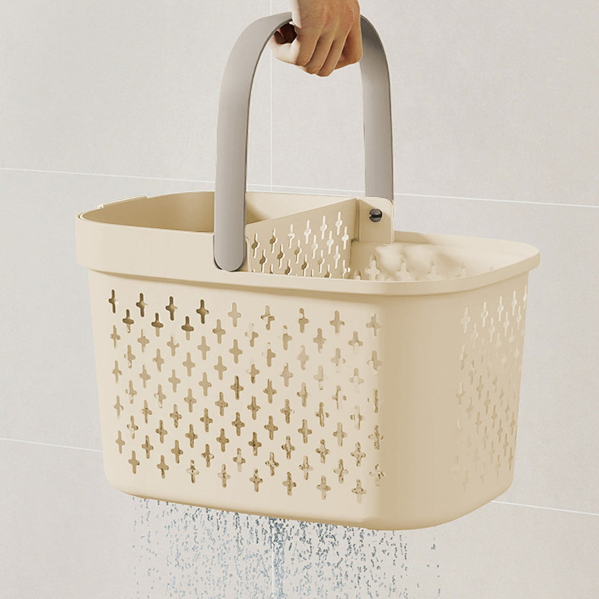 Xuniizn Plastic Shower Caddy Portable Bucket, Cleaning Shower Basket with Handle Compartments Storage Organizer for Bathroom Kitchen College Dorm Sink D