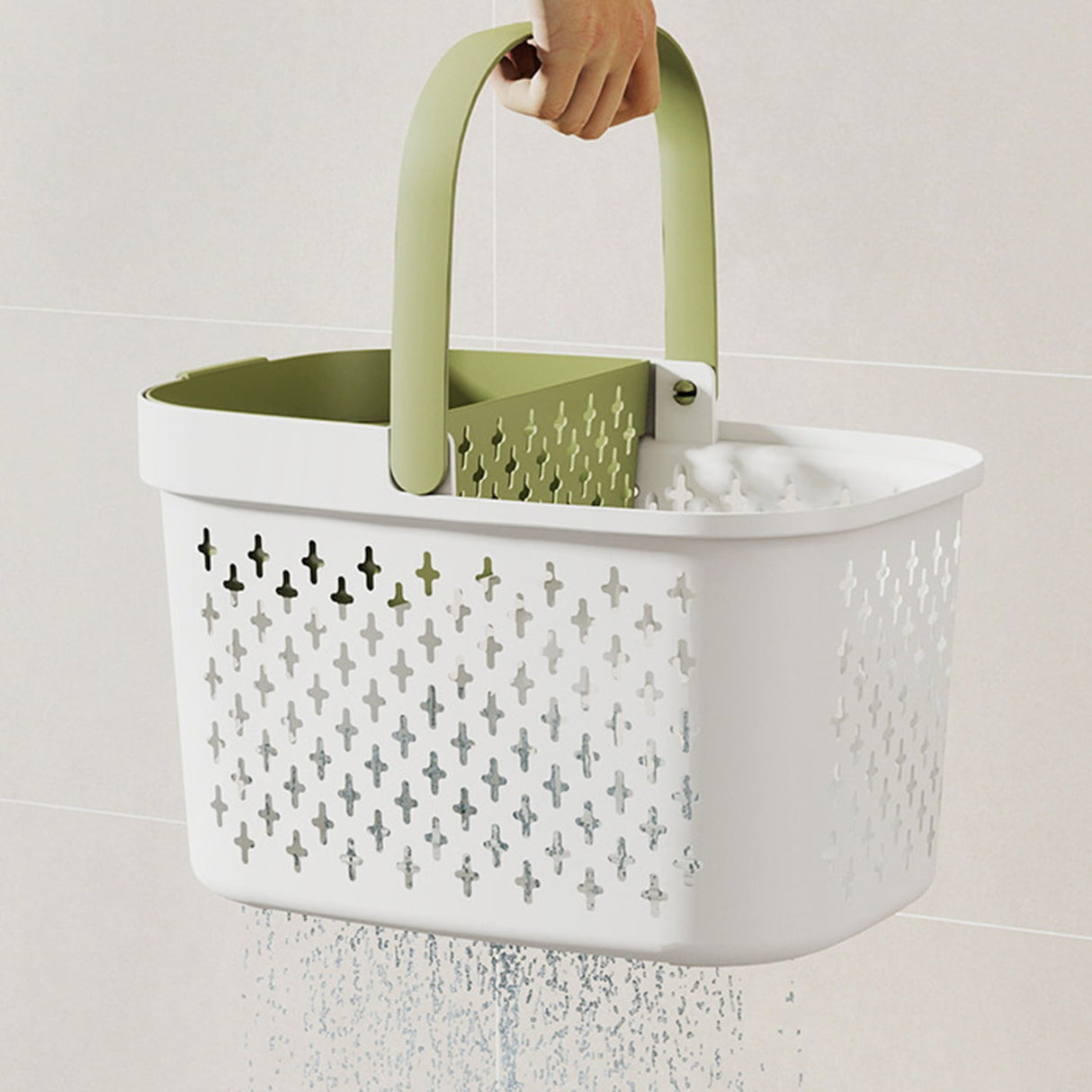 Xuniizn Plastic Shower Caddy Portable Bucket, Cleaning Shower Basket with Handle Compartments Storage Organizer for Bathroom Kitchen College Dorm Sink F