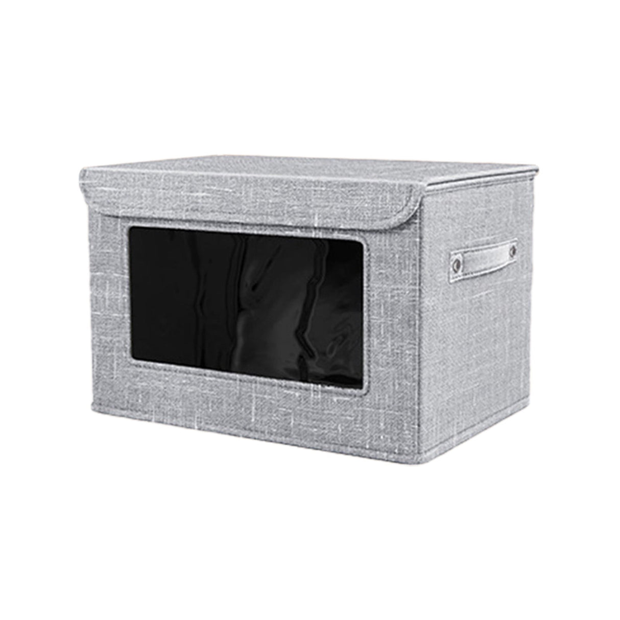 Wzzjkit Clothes Storage Bins, Foldable Storage Bin for Clothes, Clothing Storage Bins with Lid, Linen Storage Box with Clear Window& Zippers& Sturdy Handles M