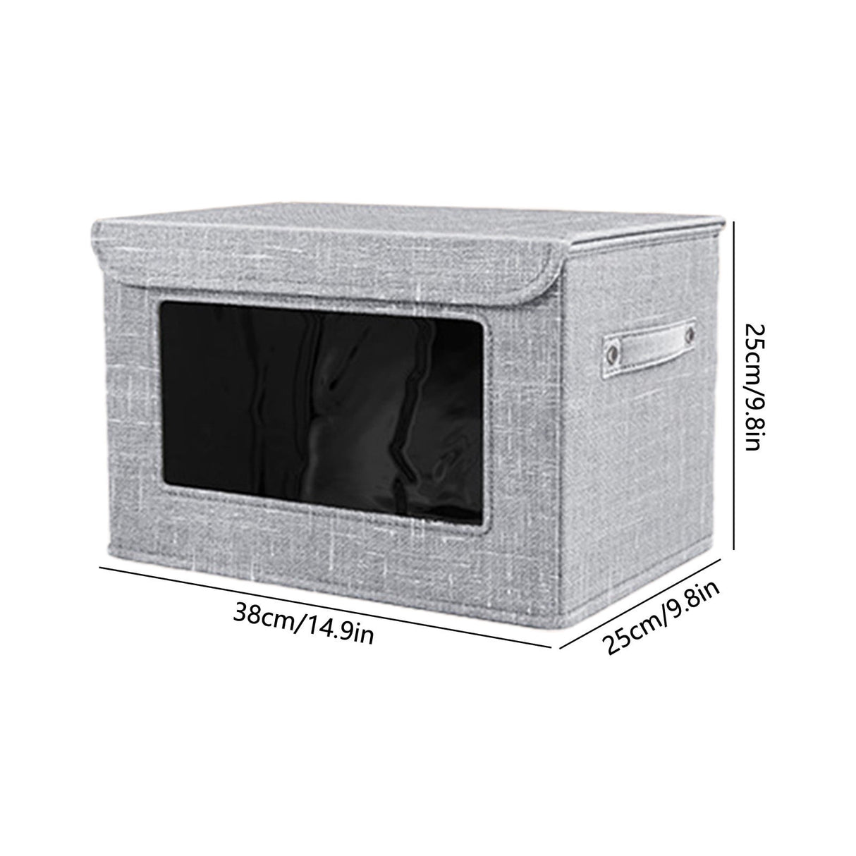 Wzzjkit Clothes Storage Bins, Foldable Storage Bin for Clothes, Clothing Storage Bins with Lid, Linen Storage Box with Clear Window& Zippers& Sturdy Handles M