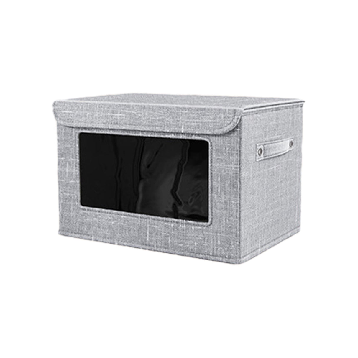 Wzzjkit Clothes Storage Bins, Foldable Storage Bin for Clothes, Clothing Storage Bins with Lid, Linen Storage Box with Clear Window& Zippers& Sturdy Handles S