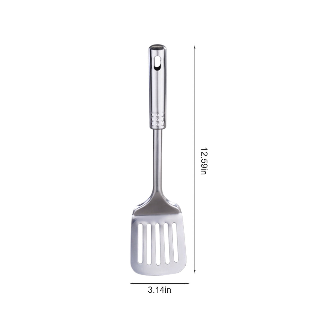 Tyidzon 13 Inch Stainless Steel Spatula Silver Slotted Metal Spatula Heavy Duty Sturdy Kitchen Spatula High Heat Resistant Fryer Barbecue Cookware Etc Kitchen Meat Spatula Silver