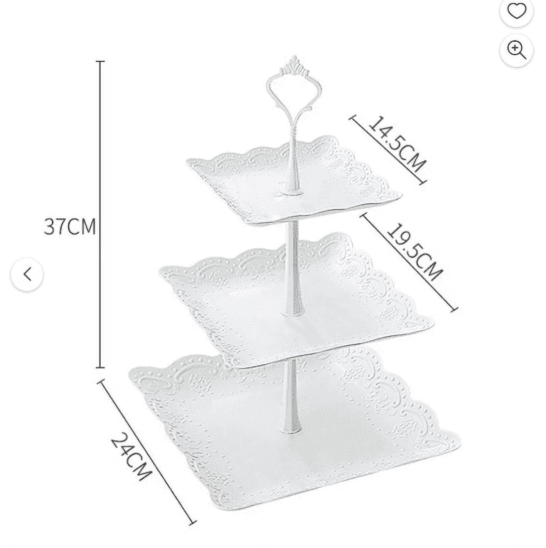 JWDX Cake Stand Clearance! Three-Tier Cake Stand, Three-Tier Fruit Plate, Afternoon Tea Plate H, Cake Stand Fruit Dried Stand Dessert Stand Dessert Fruit Stand Set Plastic Housekeeping & Organizers Z1-White