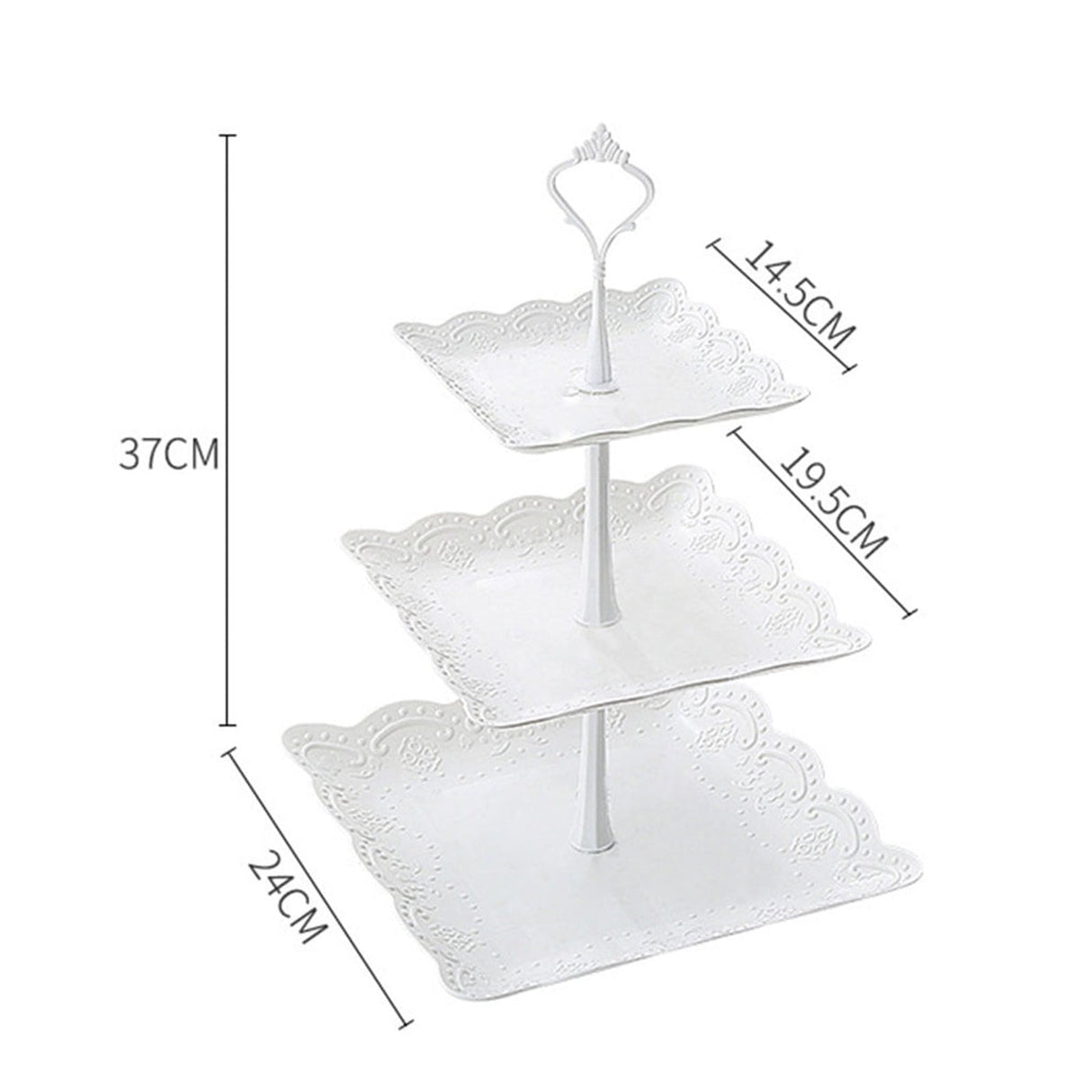 JWDX Cake Stand Clearance! Three-Tier Cake Stand, Three-Tier Fruit Plate, Afternoon Tea Plate H, Cake Stand Fruit Dried Stand Dessert Stand Dessert Fruit Stand Set Plastic Housekeeping & Organizers Z1-White