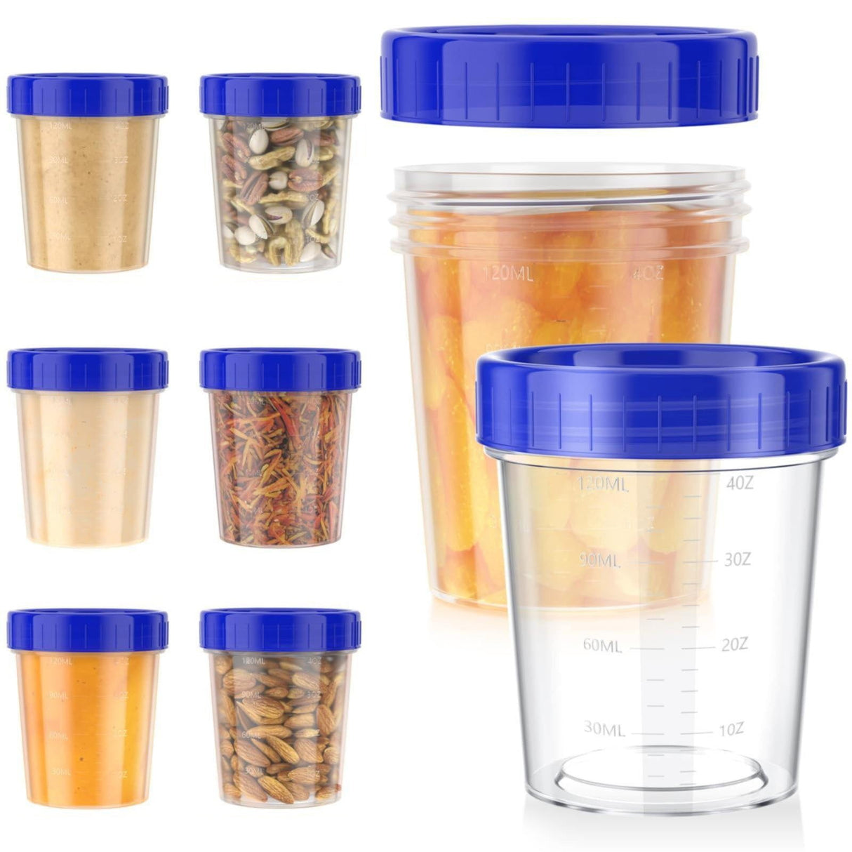 JWDX Food Storage Clearance, 4 Ounce Dressing Container Leak Proof Seasoning Container with Lid Reusable Screw Lid Plastic Container As shown