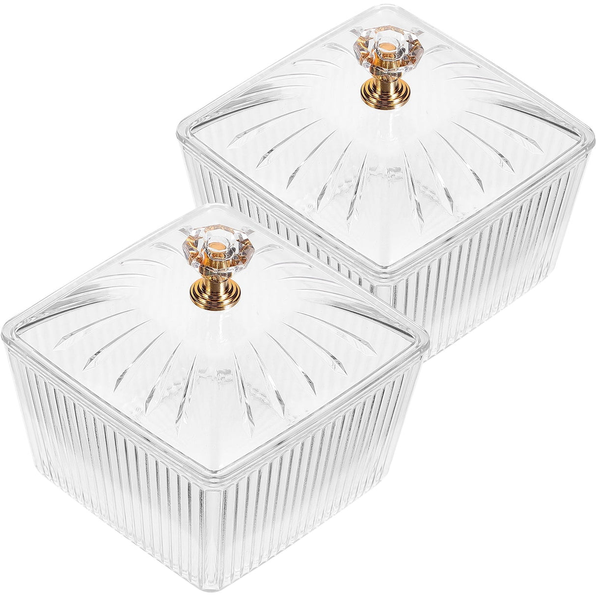 JWDX Food Storage Clearance, 2Pcs Sweets Jars Candy Jar Sugar Snacks Bowl Cookie Container Buffet Storage Container with Lid As shown