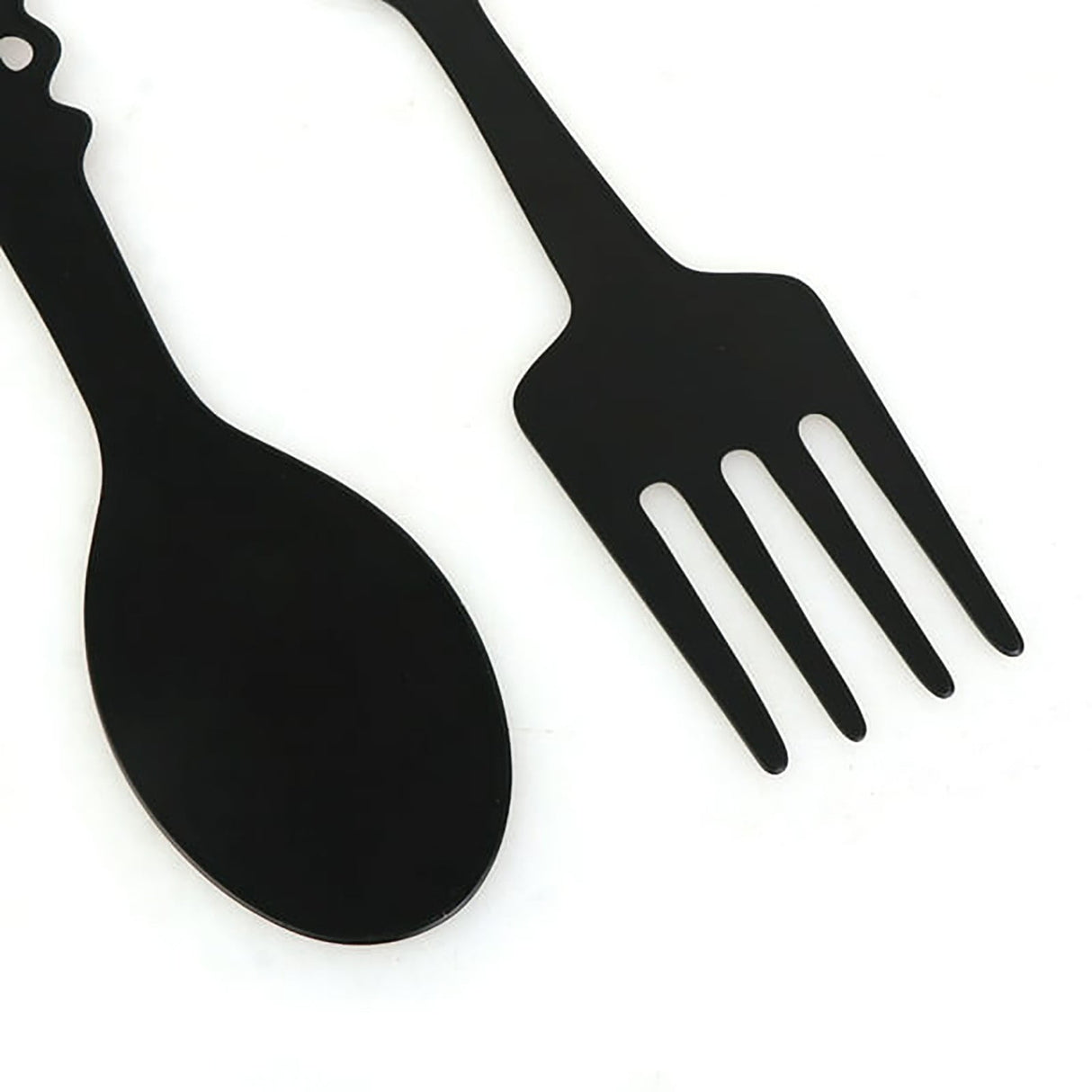LGCASL Metal Fork Spoon Wall Decor Hanging Sculpture Farmhouse Wall Decor for Kitchen, Two-Piece Wall Sticker Set Wrought iron wall decoration Black