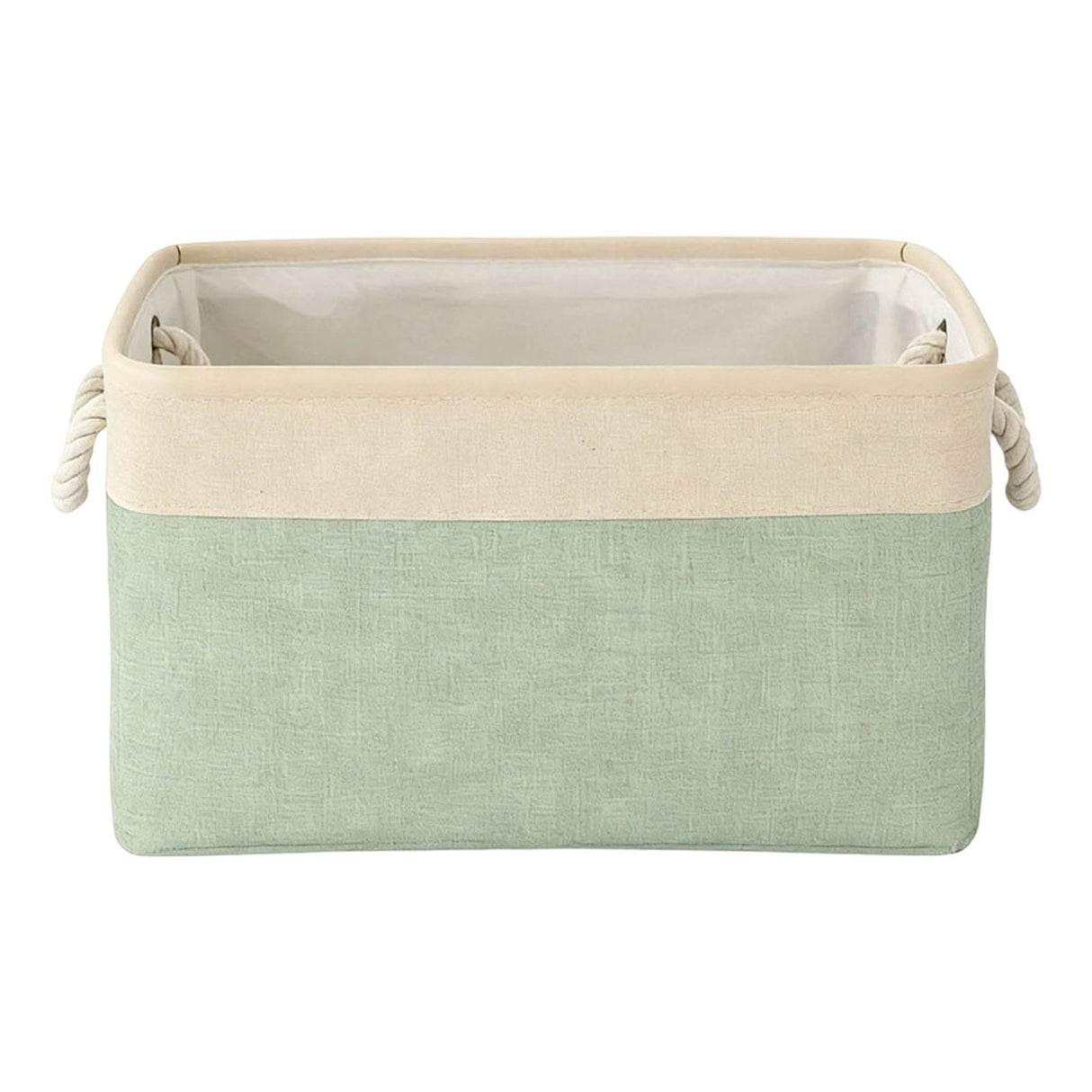 LGCASL Fabric Storage Box, Fabric Storage Box, Storage Basket with Handles and for Clothes Shelves Closet Wardrobe Home Wear and Reinforced, Light Gray S(12.2×5.1×8.2Inch) L16.4×7.8×12.5inch) Light Green