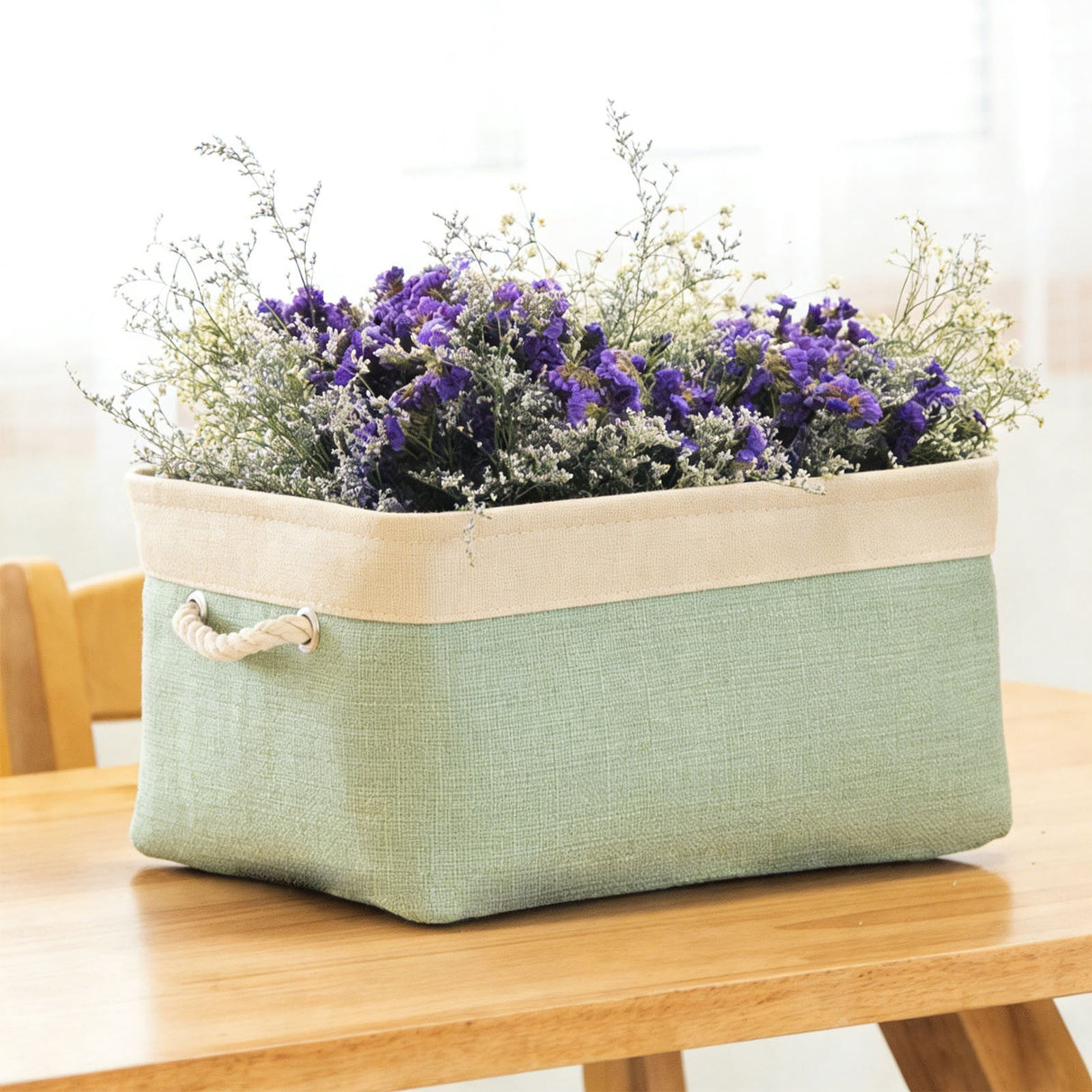 LGCASL Fabric Storage Box, Fabric Storage Box, Storage Basket with Handles and for Clothes Shelves Closet Wardrobe Home Wear and Reinforced, Light Gray S(12.2×5.1×8.2Inch) M(14.1×6.2×10.2inch) Light gray