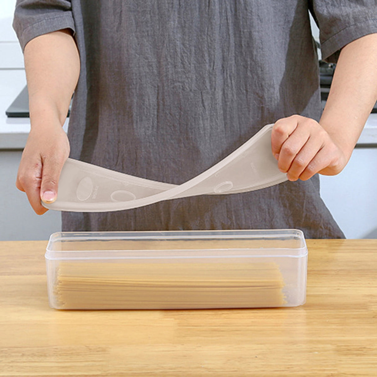 Clearance Sale! Ttybhh Food Storage, Pasta Container Noodle Storage Box Plastic Noodle Box Sealed Refrigerator Vermicelli Grain Storage Box with Lid Khaki