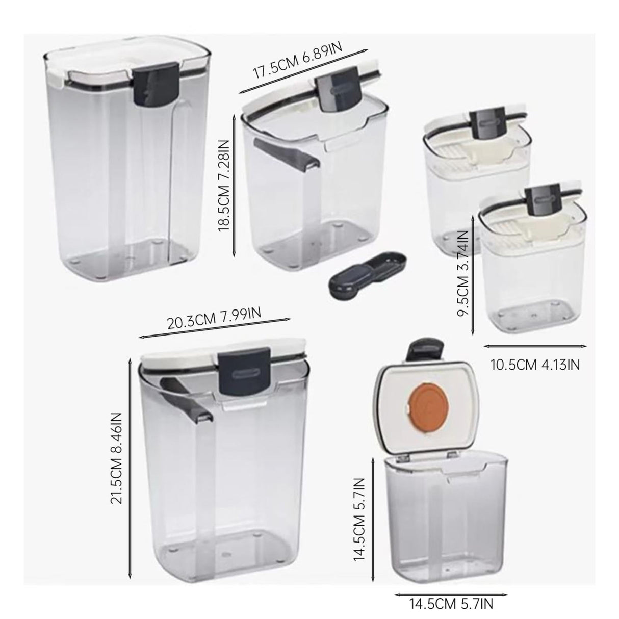 Clearance! JWDX Storage, Food Storage Promotion, Orliya Baking Storage Set Orliya Baking Containers Storage Set with Labels Flour Sugar Storage Containers Set Airtight A C