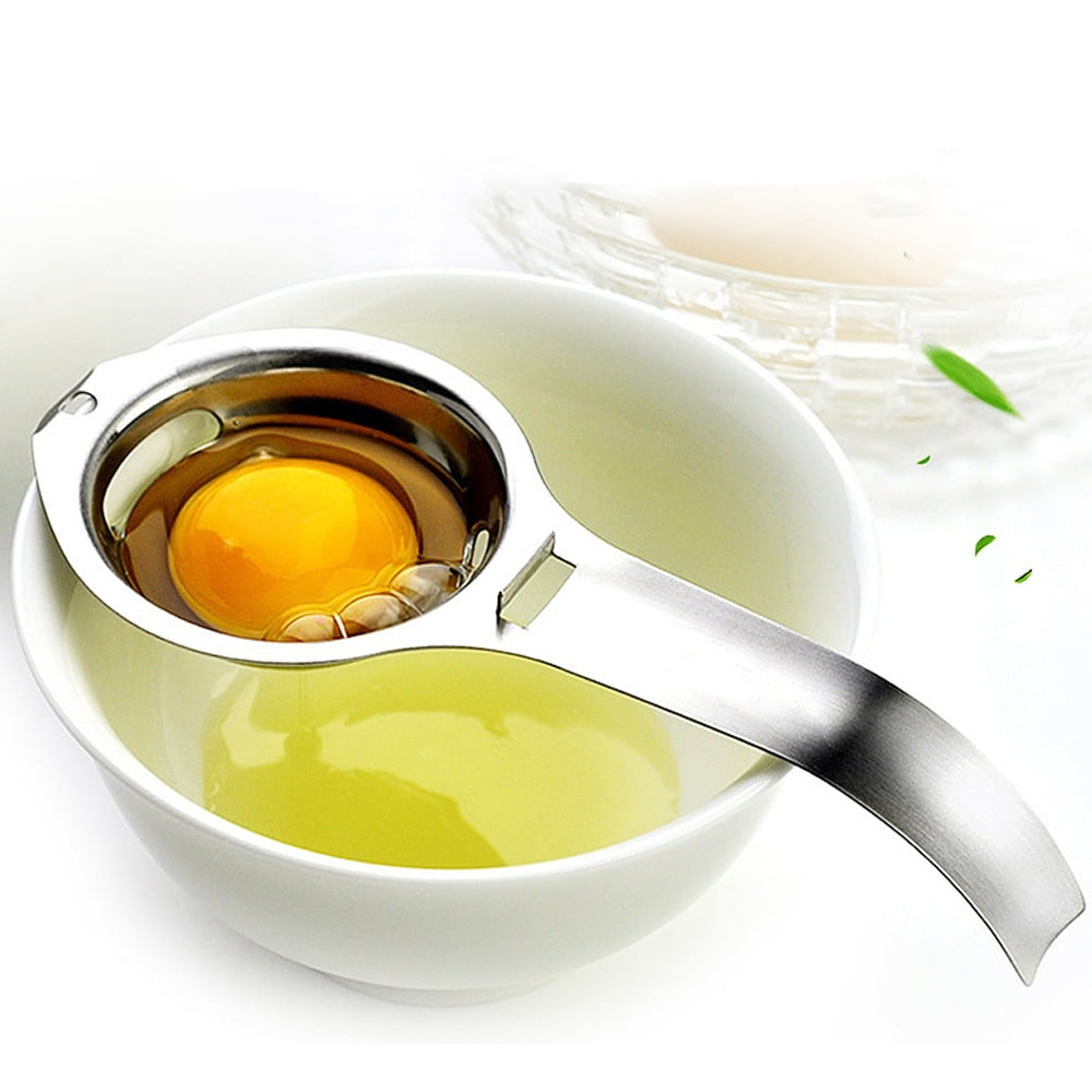 JWDX Bakeware Clearance! Kitchen Silver Egg Yolk Steel Tool Separator White Stainless Gadget Cooking Kitchen,Dining & Bar, Kitchen Fork Promotion Include 1X Egg White Separator Silver