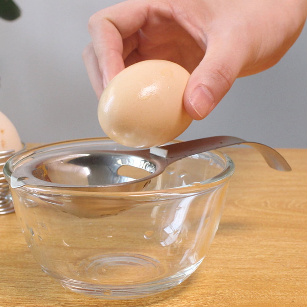 JWDX Bakeware Clearance! Kitchen Silver Egg Yolk Steel Tool Separator White Stainless Gadget Cooking Kitchen,Dining & Bar, Kitchen Fork Promotion Include 1X Egg White Separator Silver