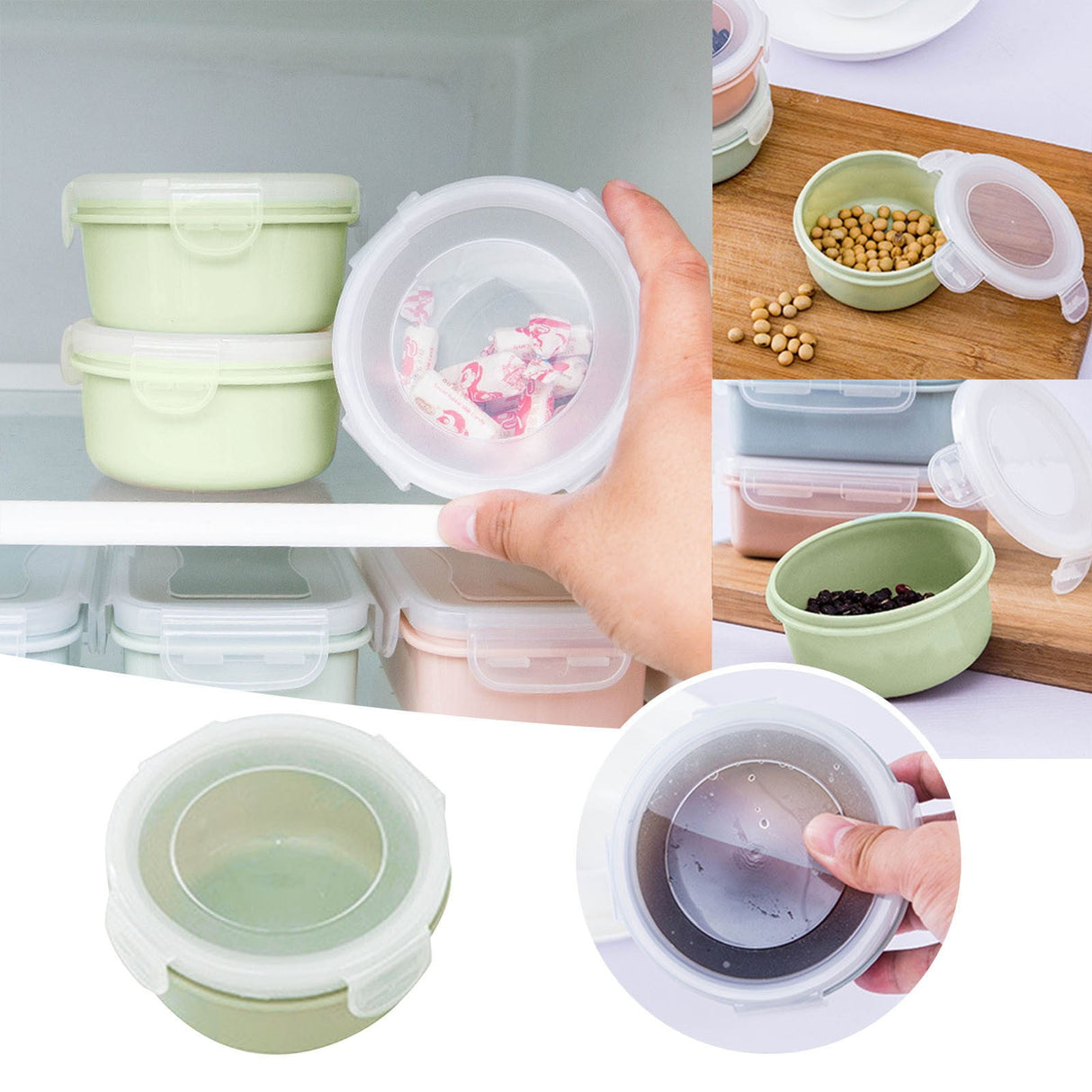 JWDX Storage Containers Clearance! Simple Refrigerator Preservation Box Small Lunch Box Kitchen Lunch Box Plastic Storage Box Sealed Box for Lunch Kitchen Arrangement, Include 1* Bento Box A