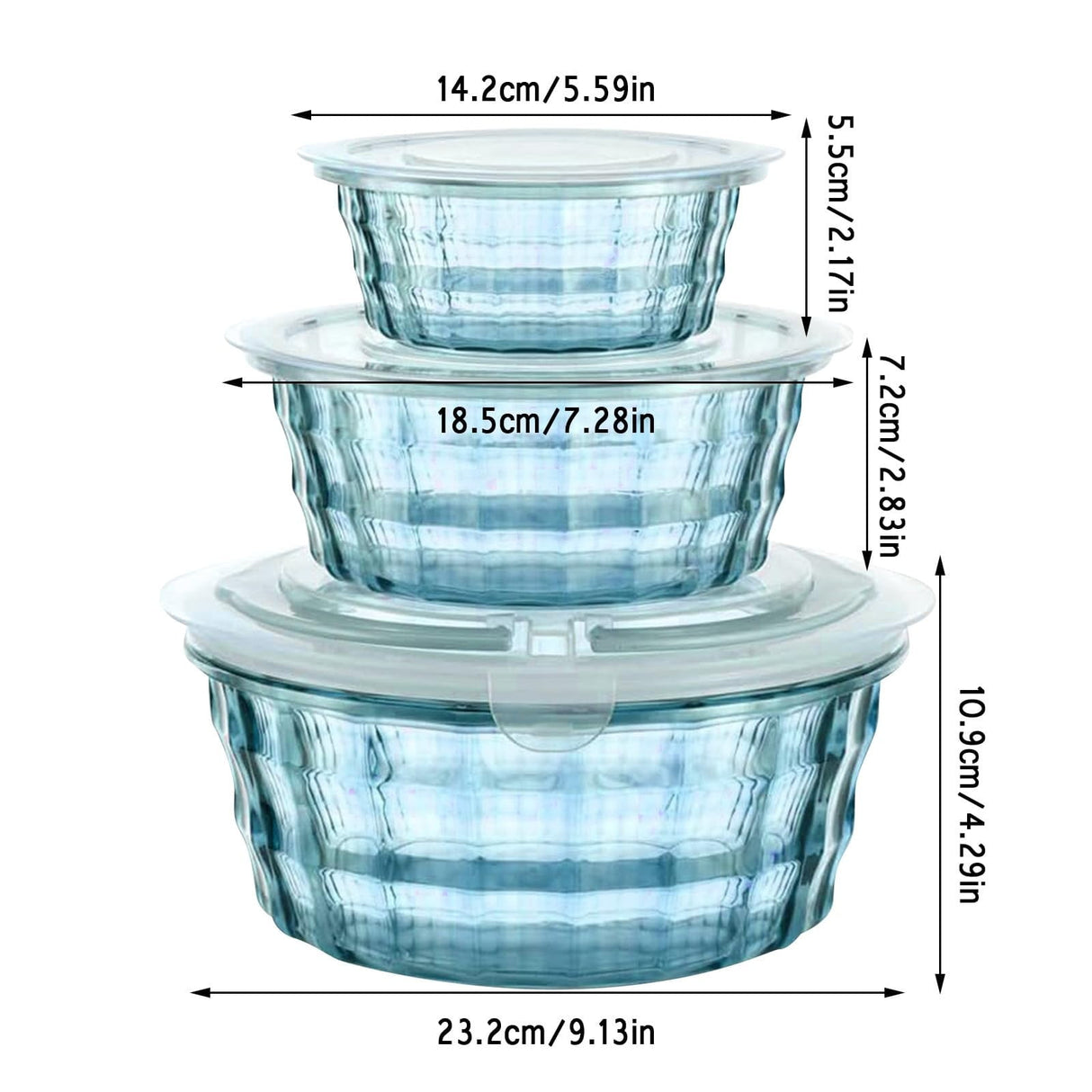 JWDX Food Storage Clearance! Fruit Box Fruit Containers with Tureen Bowl Clear Plastic Container Plastic Container Sealed Container Cereal Oatmeal Food Box 3Pc Clearance Sale Blue