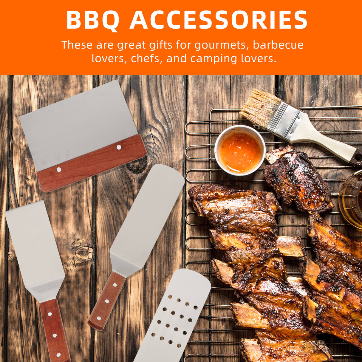 SWETRACE Grill Accessory Bbq Grill Utensils Set Stainless Steel 1 Set 12Pcs
