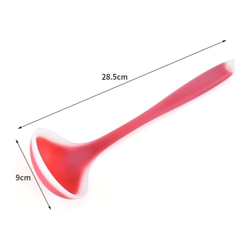 SWETRACE Silicone Soup Ladle Non Stick Kitchen Spoon For And Serving Red