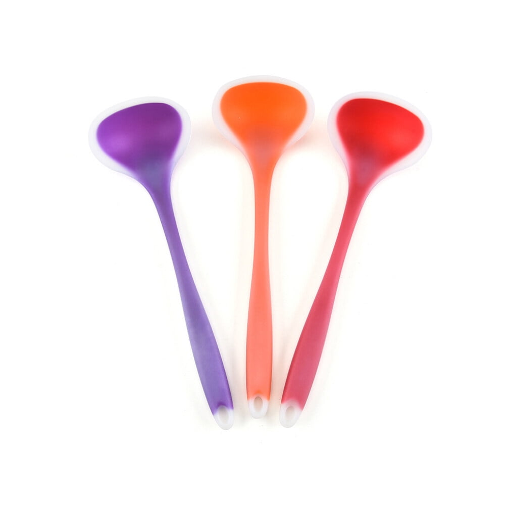 SWETRACE Silicone Soup Ladle Non Stick Kitchen Spoon For And Serving Red