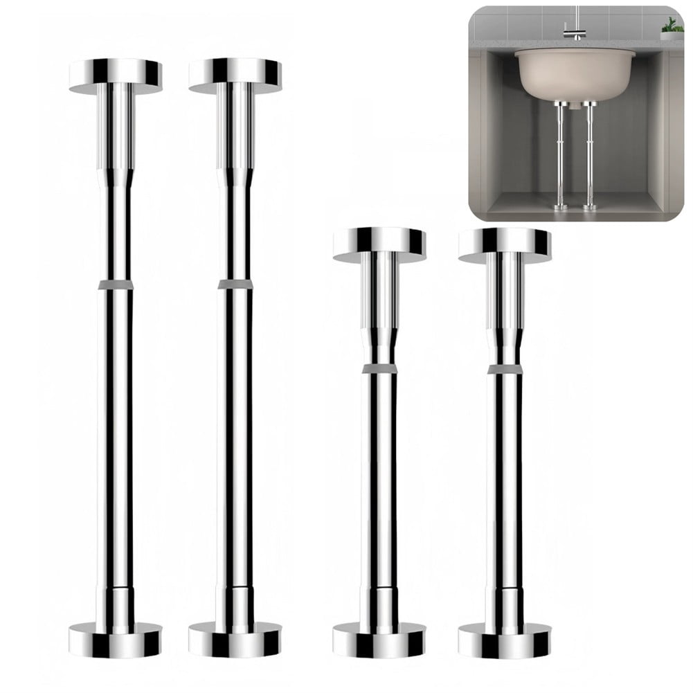 2Pcs Kitchen Sink Brackets Stainless Steel Adjustable Kitchen Sink Bracket Bottom installation Support Legs Kitchen Fixtures (50-80cm Silvery) 35-50cm Silvery